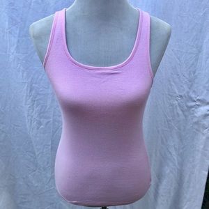 Ribbed Scoop Neck Tank Top Baby Light Pink